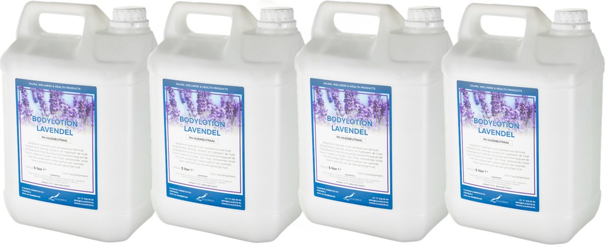 Bodylotion Lavendel 5 Liter - set van 4 stuks - navulling - Voordeelverpakking