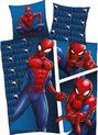 foto van Spiderman dekbedovertrek - 140 x 200 cm. - Spider-Man dekbed - blauw met rood