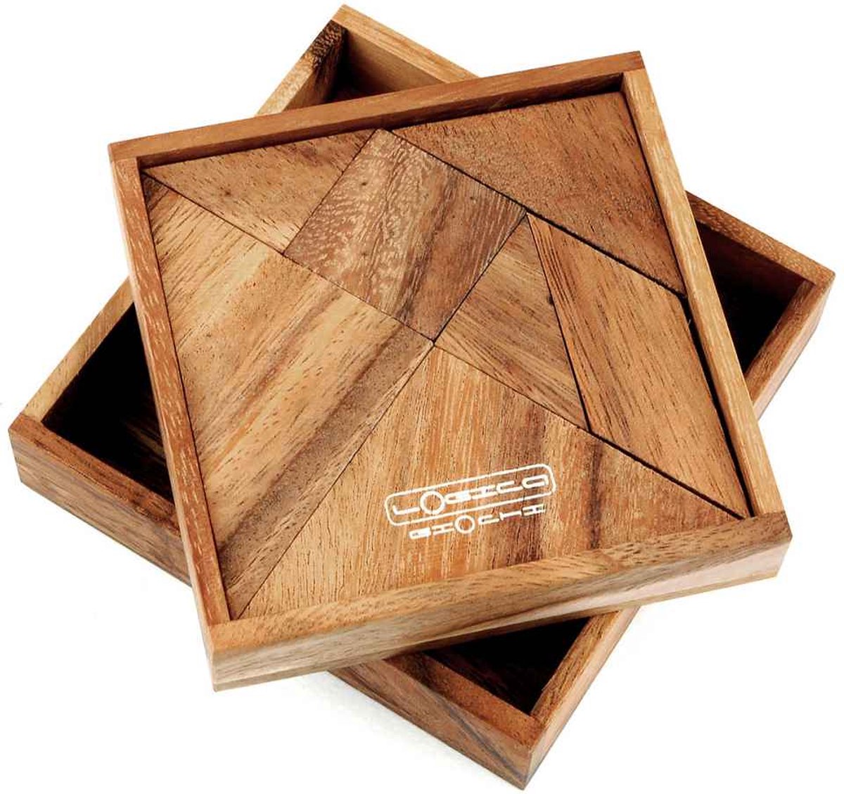 Engelhart 350103 – Dubbele houten Tangram Dieren – ecologisch puzzelspel – 1 tot 2 spelers – aanbevolen vanaf 4 jaar