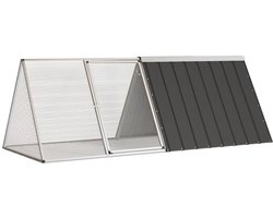 vidaXL - Konijnenhok - 201,5x80,5x71 - cm - gegalvaniseerd - staal - antraciet
