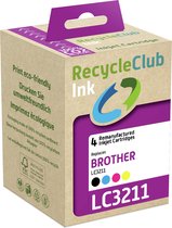 RecycleClub inktcartridge - Inktpatroon - Geschikt voor Brother - Alternatief voor Brother LC-3211 Zwart 13ml Cyan Blauw 8ml Magenta Rood 8ml Yellow Geel 8ml - Multipack - 4-pack