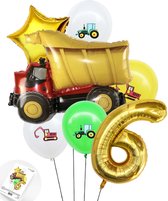 Chiffre Ballon Numéro 6 - Camionneur - Camion Set Ballons Décoration de Fête - Snoes - Ballon Hélium - Bouquet