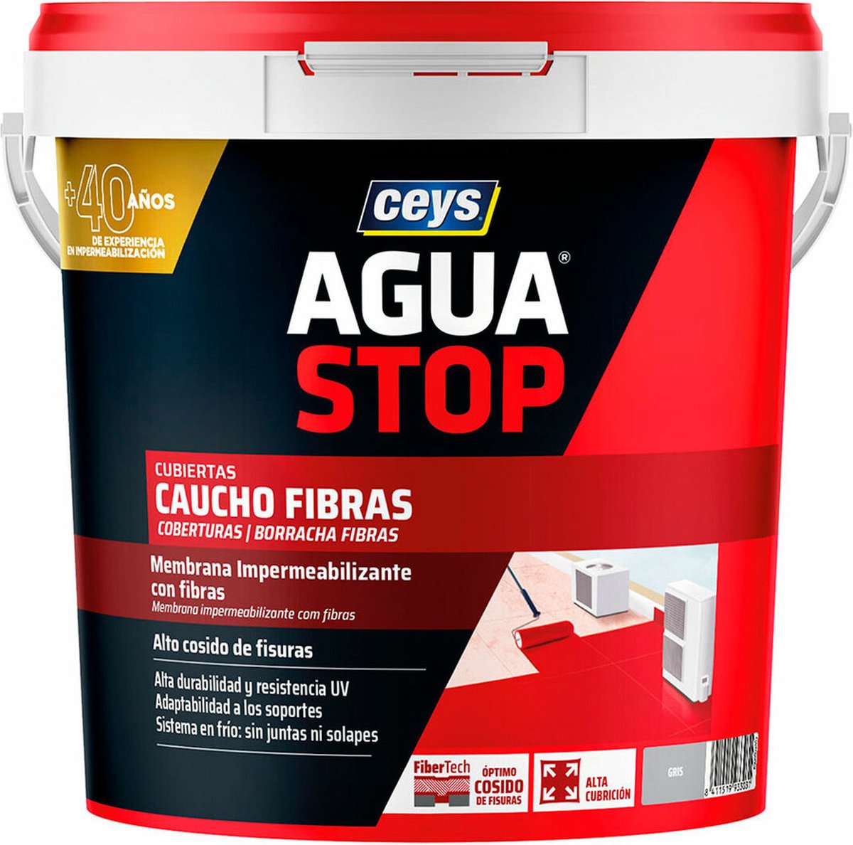 Waterdicht makend Ceys Aguastop Grijs Natuurlijk rubber 5 kg