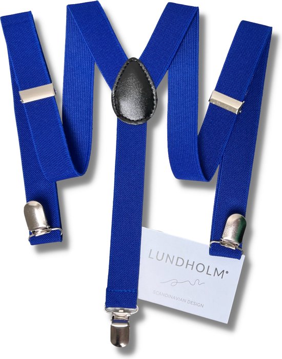 Lundholm Bretels heren dames unisex blauw - blauwe accessoires outfit gender reveal party - stevig en verstelbare bretels | Scandinavisch design - Køge serie