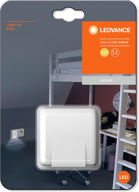 Ledvance - Nachtlicht LED Lunetta Slim Wit - Wit