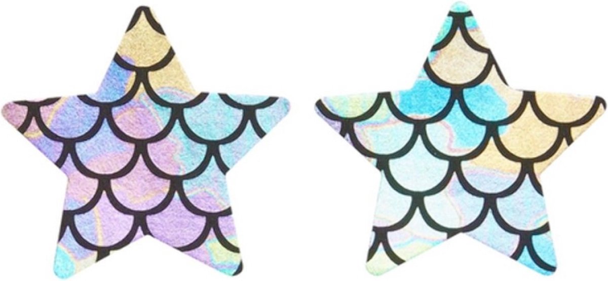 Goedkoopste Fever - Iridescent Mermaid Star Nipple Cover Pasties - Multicolours
