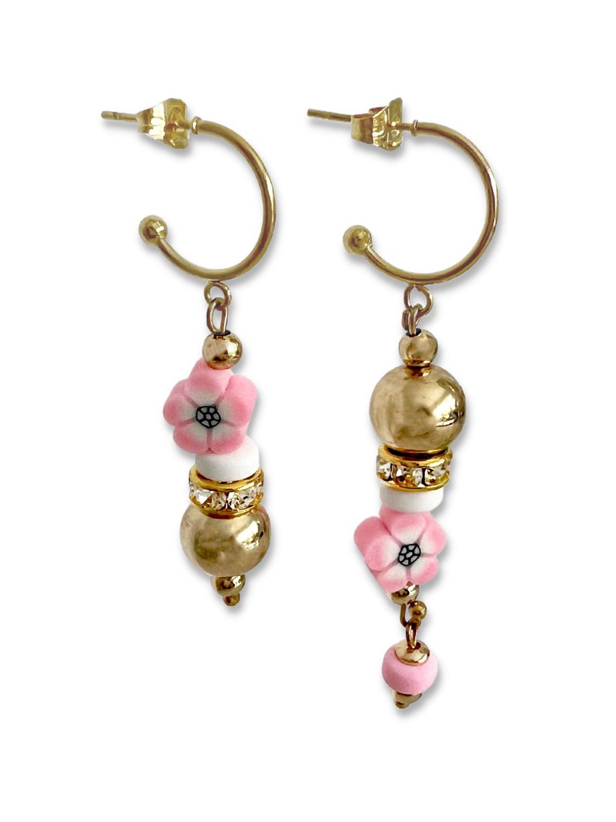 Zatthu Jewelry - N23SS627 - Leia asymmetrische oorbellen roze