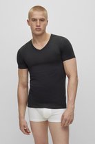 HUGO BOSS Modern stretch T-shirts slim fit (2-pack) - heren T-shirts V-hals - zwart - Maat: S