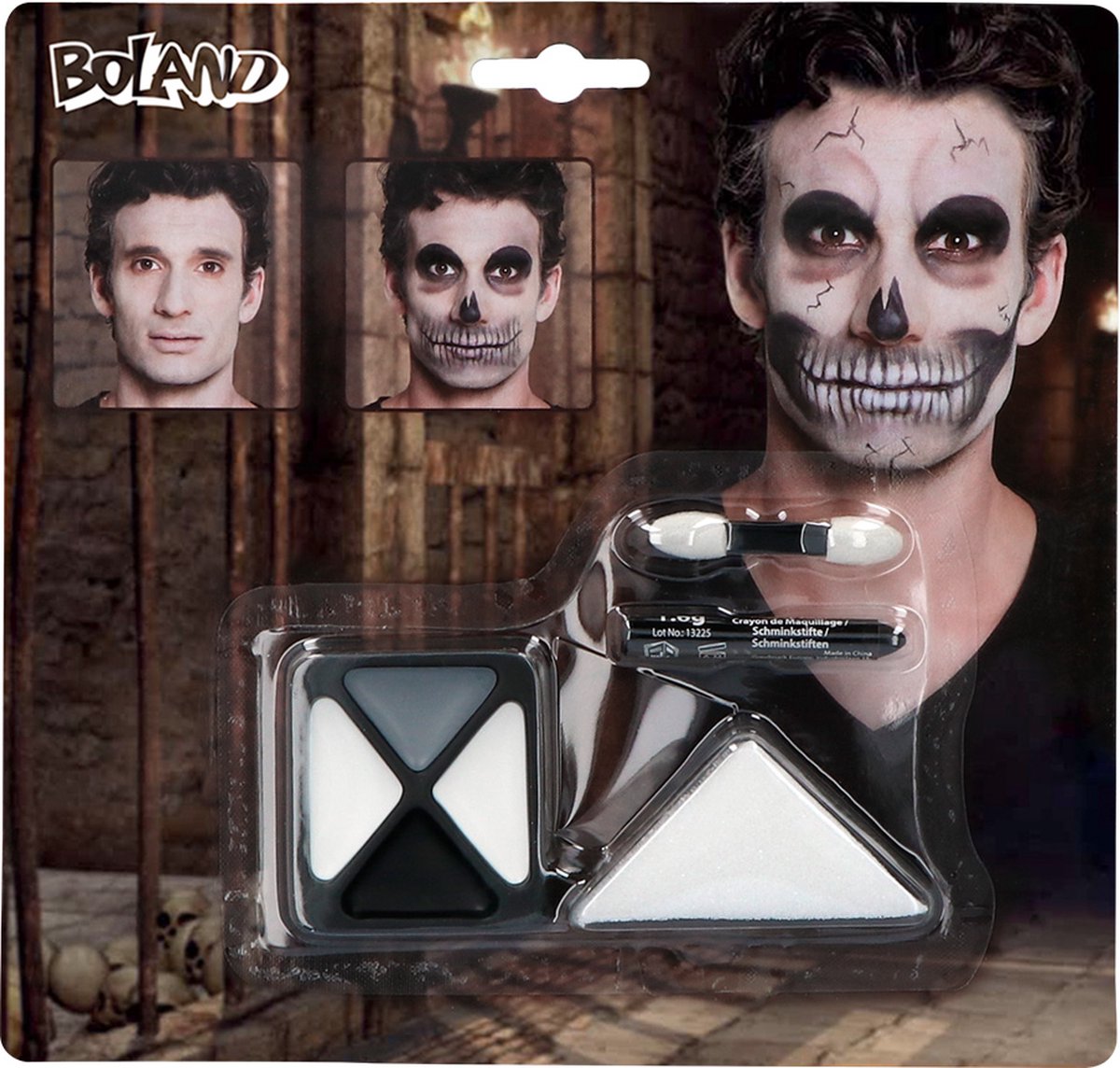 Boland - Kit de Maquillage le visage Diamond Skull - - Kit de peinture pour  le visage
