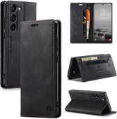 Luxe Flip Case met RFID Bescherming Kaarthouder en Magneetsluiting voor Samsung Galaxy S23 Plus _ Zwart