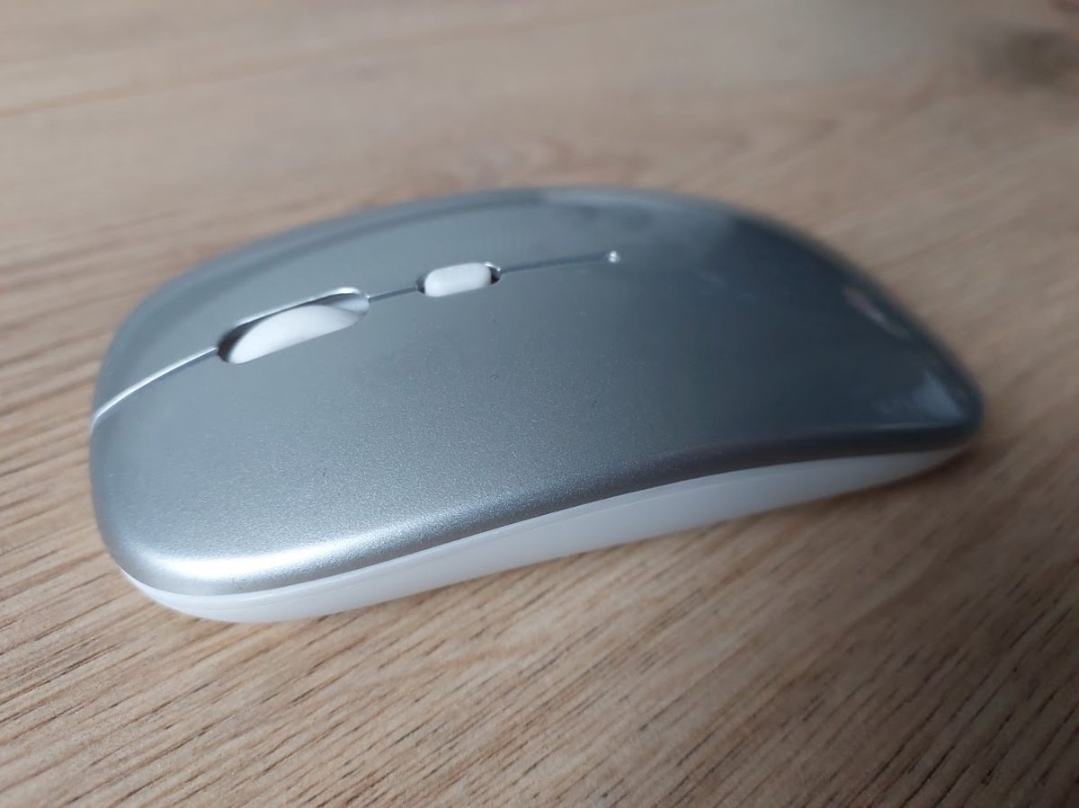 Draadloze oplaadbare muis - Zilver - 1200 DPI - USB - 10 meter bereik - snelle reactie
