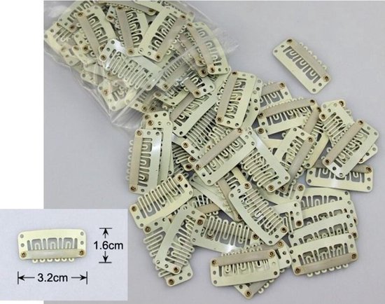 Akyol - Extensions clips for clip in extensions extension clips -clips voor extensions -haarextensions clip -clipjes voor extensions - 3.2mm Beige - extension clips 10 stuks blond - Blond hair extensions clip- clipjes voor extensions