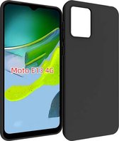 Motorola Moto E13 Hoesje - Siliconen - Moto E13 Hoesje Zwart Siliconen Case
