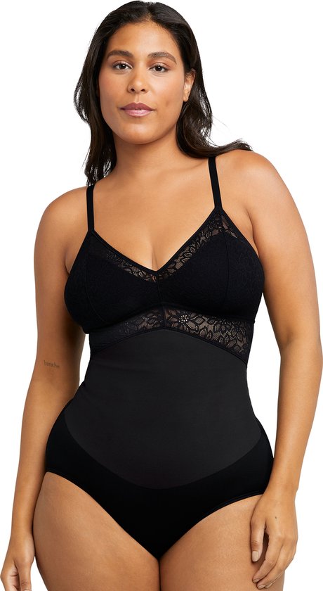 Maidenform Tame Your Tummy Kanten Body Dames Corrigerend Ondergoed - Zwart - Maat L