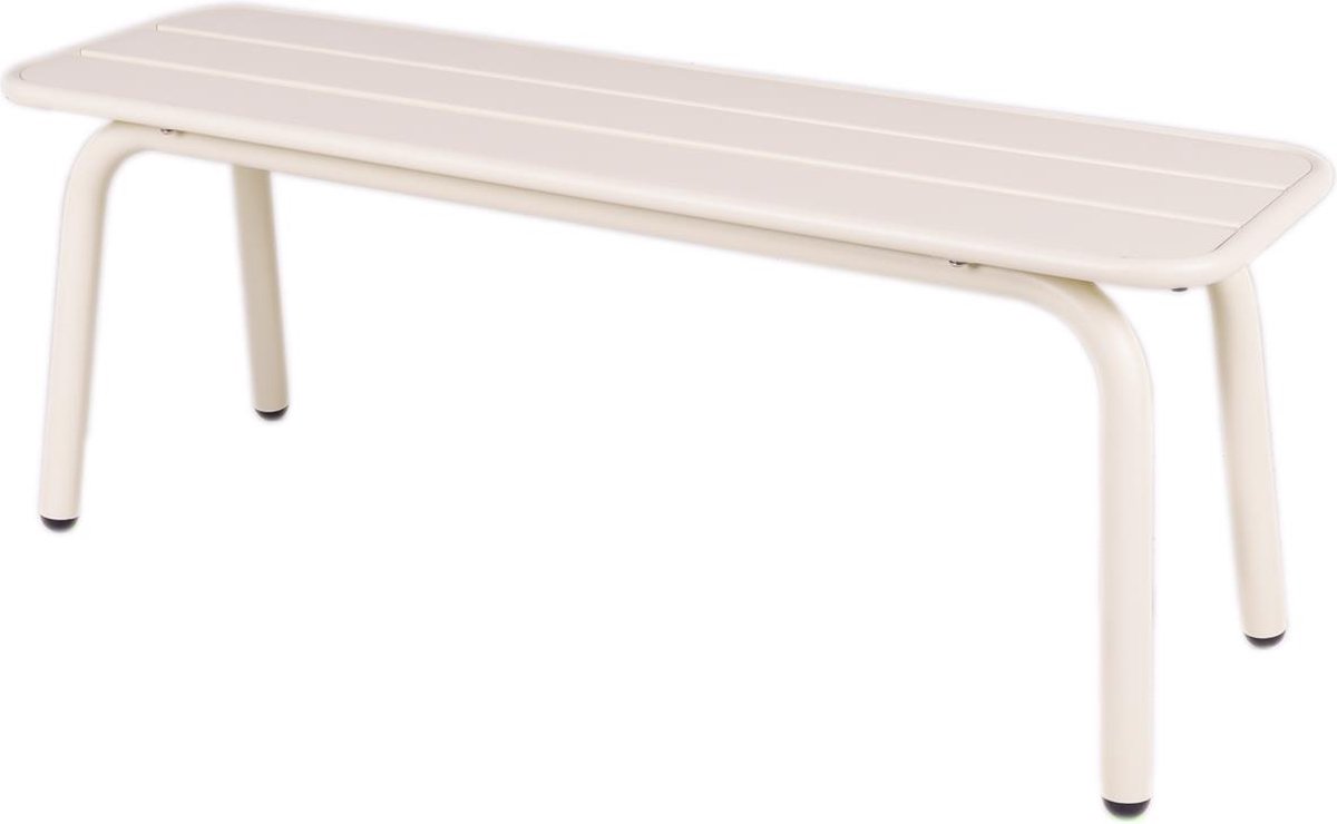 MaximaVida metalen tuinbank Max 120 cm ivoor - zonder rugleuning