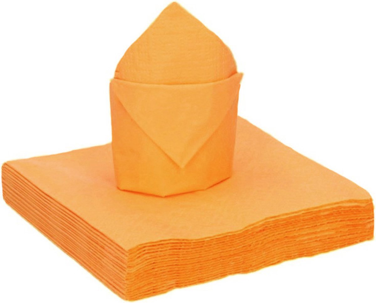 Santex feest servetten - 20x stuks - oranje - 40 x 40 cm - papier
