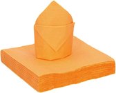 Santex feest servetten oranje - 25x stuks - groot - 40 x 40 cm - papier