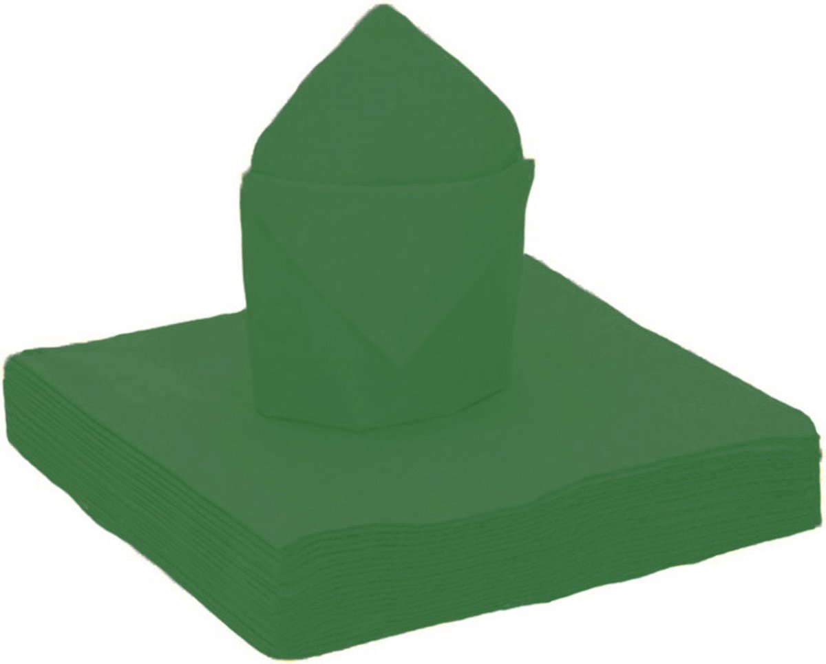 Santex feest servetten - 20x stuks - donkergroen - 40 x 40 cm - papier