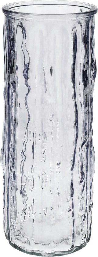 Bellatio Design Bloemenvaas - lavendel - transparant glas - D10 x H25 cm - vaas