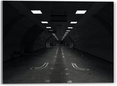 Acrylglas - Tunnel - Zwart Wit - 40x30 cm Foto op Acrylglas (Met Ophangsysteem)
