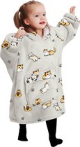 Doudou enfant - oodie pour enfant - doudou enfant - couverture polaire à manches - couverture TV - plaid à manches - taille 104 à 134 (4-8 ans) - chats