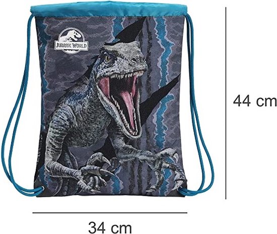 Foto: Jurassic world blue rugzak met trekkoorden