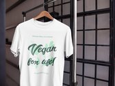Shirt - Vegan for life - Wurban Wear | Grappig shirt | Vegan | Unisex tshirt | Dieren | Dierenvriend | Vegan kookboek | Wit