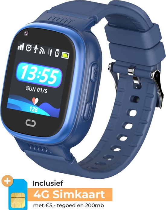 Kinder Smartwatch Kinderen Incl. Sim GPS Horloge Kind GPS Tracker