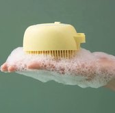 Babycure Siliconen Haarborstel | Yellow Brush | Shampoo massage borstel | Leuk om kado te geven!