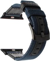 Fungus - Smartwatch bandje - Geschikt voor Apple Watch 42 / 44 / 45 / 49 mm - Series 1 2 3 4 5 6 7 8 9 SE Ultra iWatch - Stof - Nylon - Donkerblauw