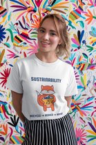 Shirt - Sustainability - Wurban Wear | Grappig shirt | Vegan | Unisex tshirt | Dieren | Dierenvriend | Vegan kookboek | Wit