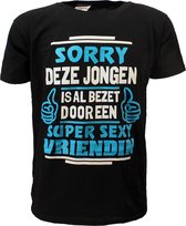 Sorry Deze Jongen Is Bezet Door Een Super Sexy Vriendin T-Shirt Zwart