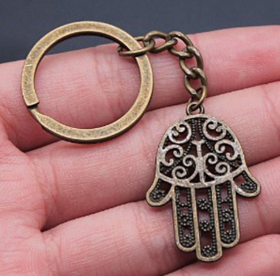 Hand van Fatima - Hamsa - Sleutelhanger - Brons