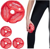 Relaxdays gel pack voor knie - set van 4 - hotpack - coldpack - herbruikbaar - rood