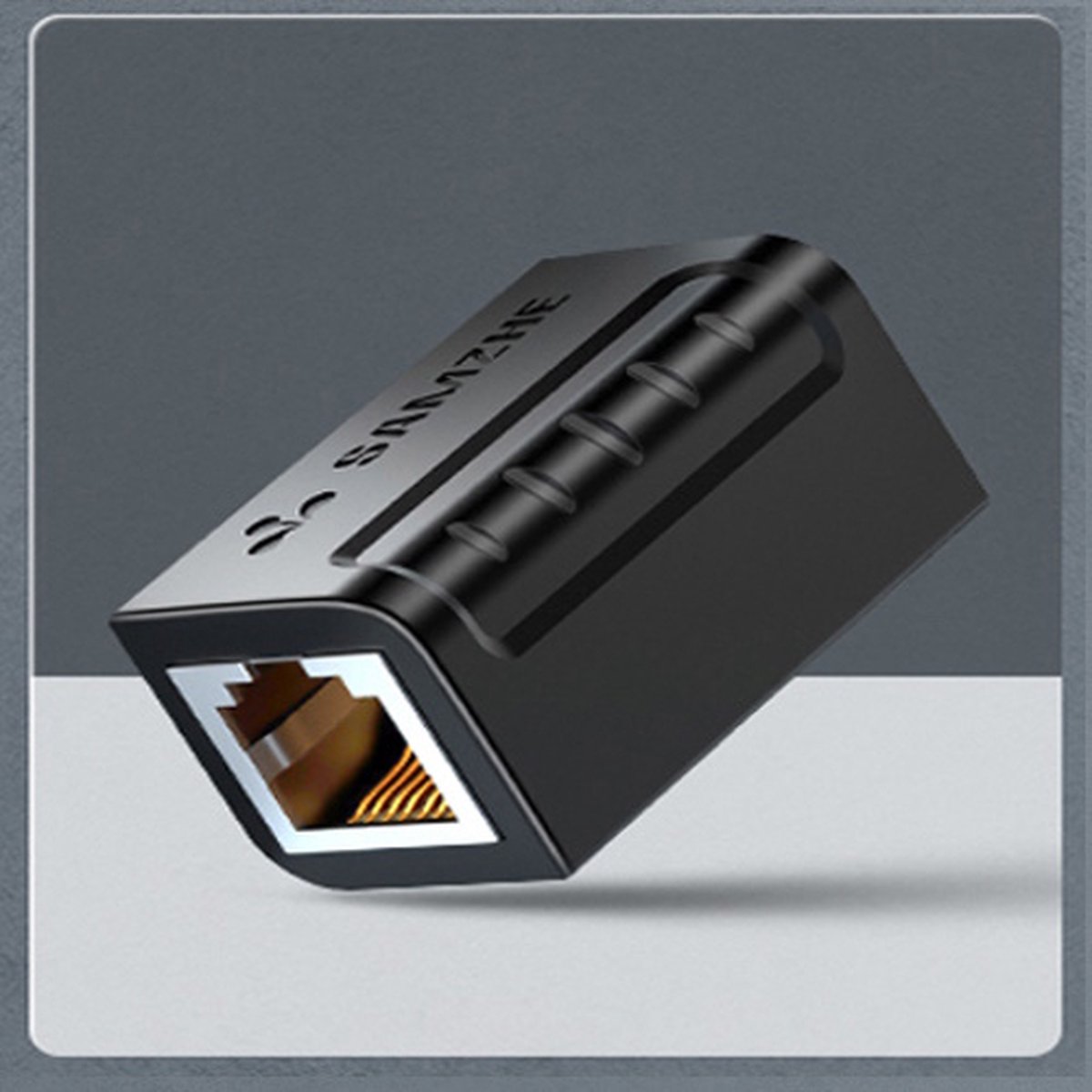 SAMZHE Ethernet RJ45 Adapter - LAN uitbreiding - Vrouwlijk beide kanten - Verguld - Internet Kabel Connector - Zware kwaliteit -2 Stuks