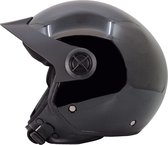 BHR 833 | peak jethelm | glans zwart | maat XS | scooter, brommer, motor