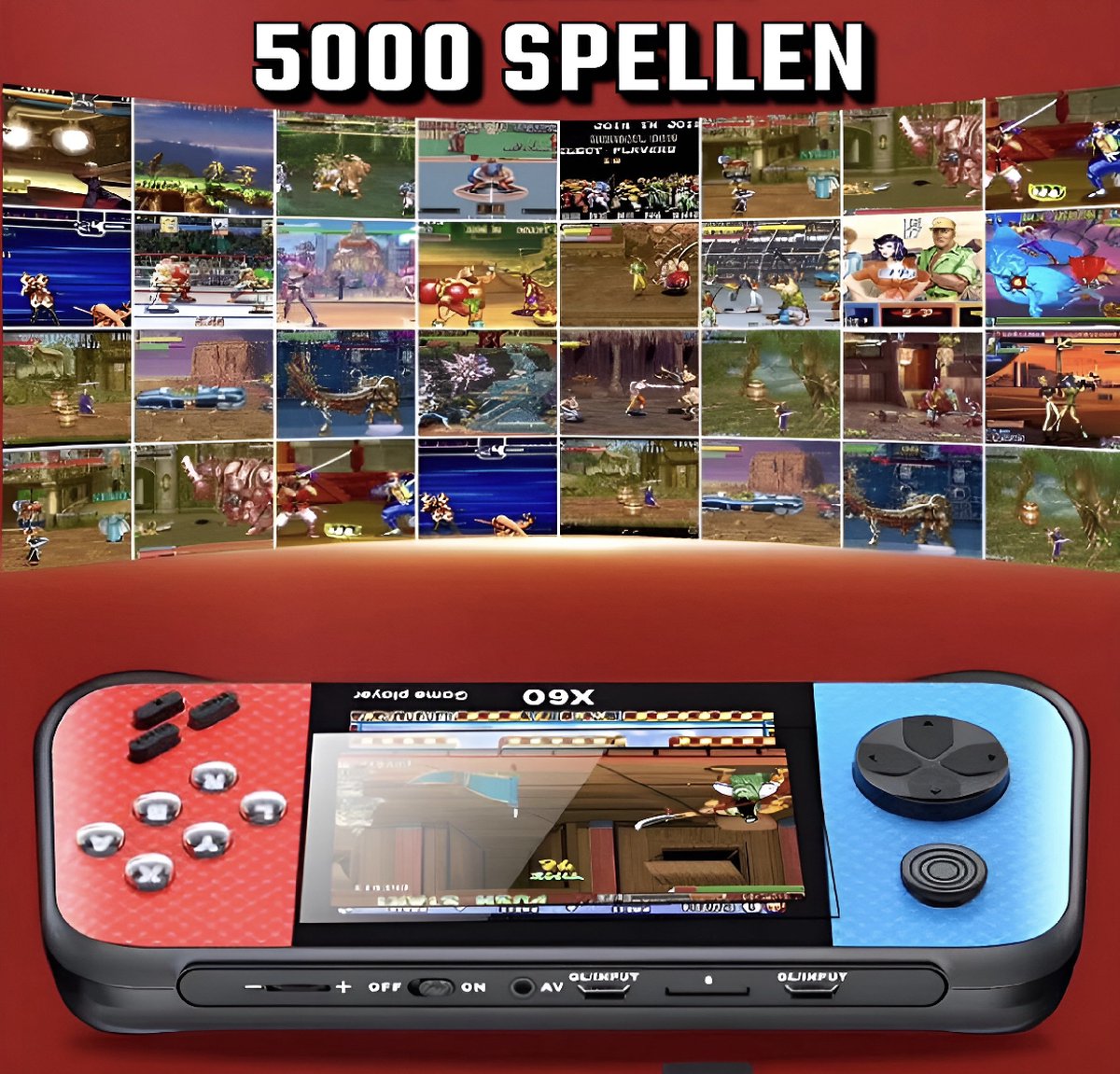 Ezel kruis januari Retro game console - Spelcomputer voor kinderen - Inclusief 5000 bekende  spellen - 2... | bol.com