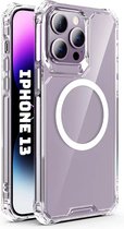 Phreeze Back Cover - Geschikt voor iPhone 13 Hoesje - Crystal Clear Case - Magnetische Functie - Military Grade - Transparant - Bumper Siliconen TPU Cover - Magneet