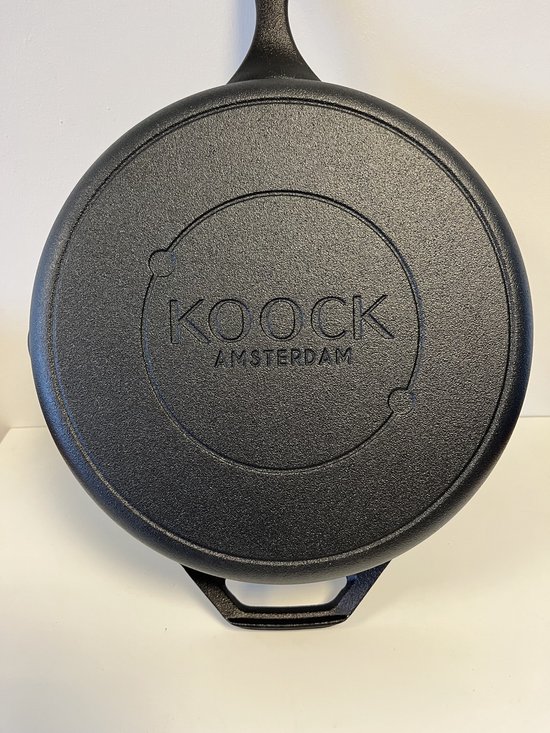 Koock Amsterdam® Skillet gietijzer - 30 cm - koekenpan - PFAS vrij - geschikt voor alle warmtebronnen incl. BBQ en inductie