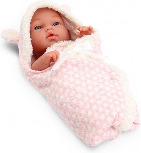 Babypop de Luxe - 30 cm - Tachan - Inbakendoek - Swaddle Baby - In Mooie Giftbox |