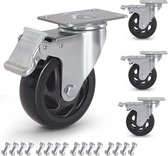 AMIGOB Zware wielen, 150 mm transportwielen, 2 x zwenkwielen met rem 2 x zwenkwielen, meubelwielen voor lastafel, draagvermogen 1600 kg AMIGOB Zware wielen, 150 mm transportwielen, 2 x zwenkwielen met rem 2 x zwenkwielen, meubelwielen voor lastafel, draagvermogen 1600 kg