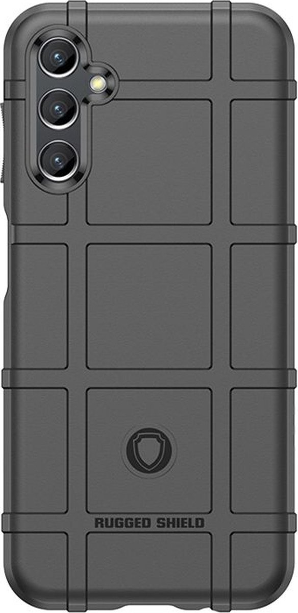 MobyDefend Hoesje - Geschikt voor Samsung Galaxy A14 - Rugged Shield TPU Backcover - Zwart