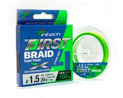 FIRST Braid PE X4 #0.6 - Green - 0.128mm - 100m - 10lb/4.54kg - Gevlochten Lijn - Roofvis Vislijn