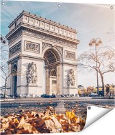 Gards Tuinposter Arc de Triomphe in Parijs tijdens de Herfst - 80x80 cm - Tuindoek - Tuindecoratie - Wanddecoratie buiten - Tuinschilderij