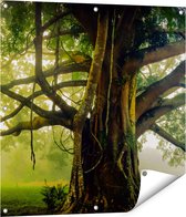 Gards Tuinposter Grote Levensboom met Veel Takken - 80x80 cm - Tuindoek - Tuindecoratie - Wanddecoratie buiten - Tuinschilderij