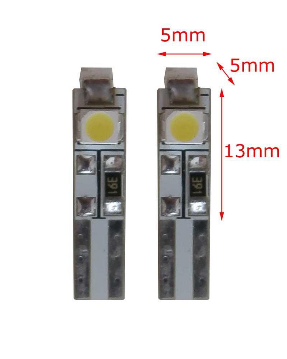 24v 3 SMD LED W3W-T5 - wit binnenverlichting