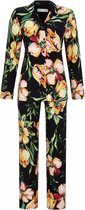 Zwarte bloemen doorknooppyjama Ringella