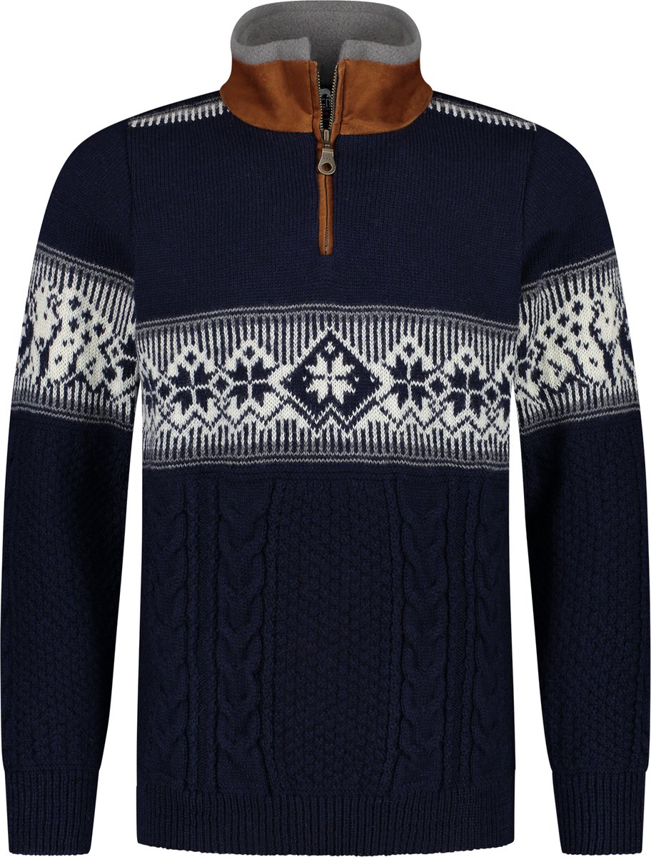 Norfinde Noorse trui Polar- 100% wol - donkerblauw