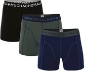 Muchachomalo Basiscollectie Jongens Boxershorts - 3 pack - Donkerblauw/Legergroen/Zwart - 110/116