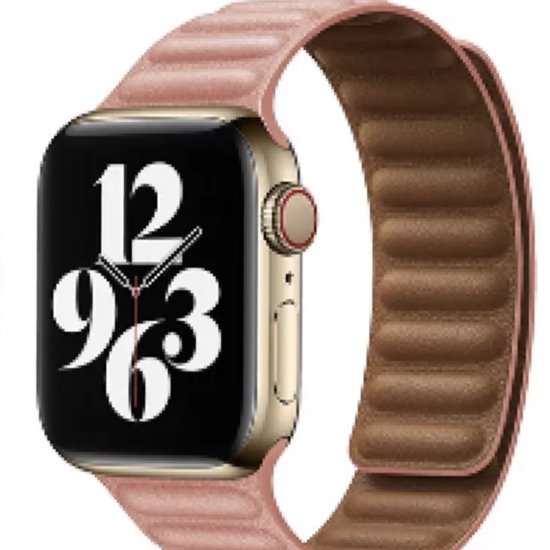 Convient pour Apple Watch - bracelet de montre - cuir véritable - design nervuré moderne - taille 42/ 44/ 45/49 mm - fermeture magnétique